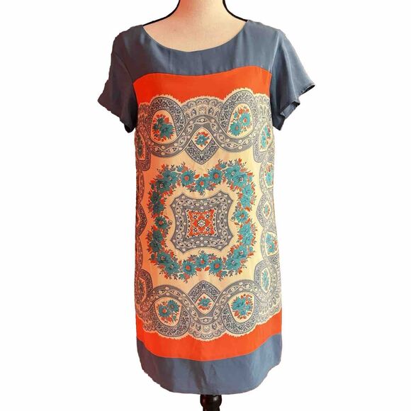 Anthropologie Meadow Rue Dress Women's Size Small 100% Silk Multi Colored Lined - Picture 2 of 10